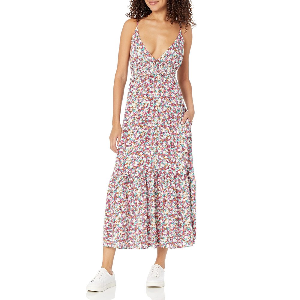 Steve Madden Apparel Women's Lisa Dress, White Ditsy Floral, Large